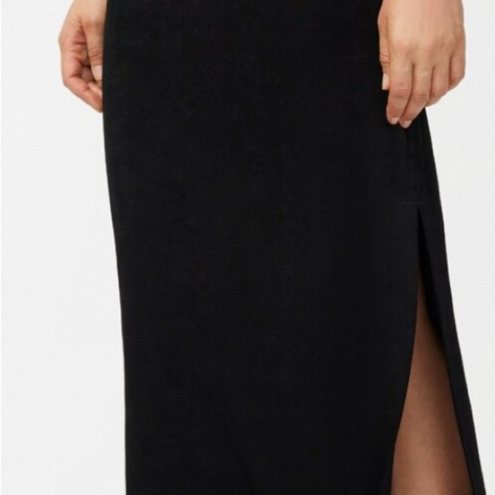 Black Maxi Pencil Skirt with Slit